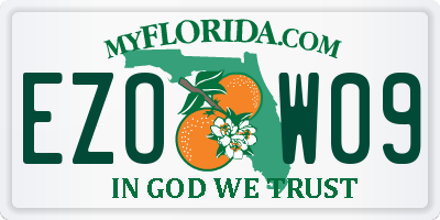 FL license plate EZOW09