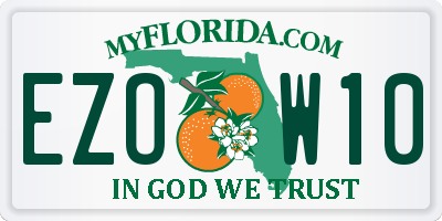 FL license plate EZOW10