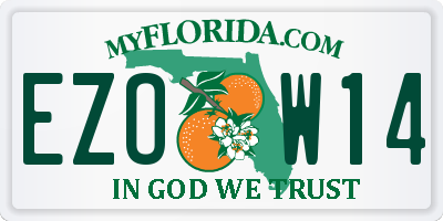 FL license plate EZOW14