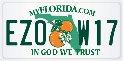 FL license plate EZOW17