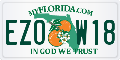 FL license plate EZOW18