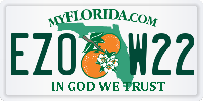 FL license plate EZOW22