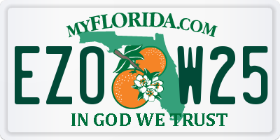 FL license plate EZOW25