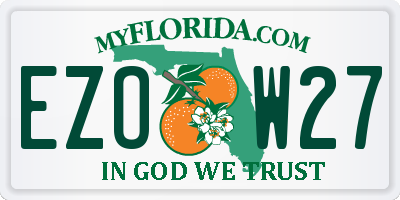 FL license plate EZOW27