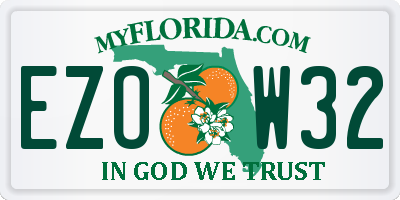 FL license plate EZOW32