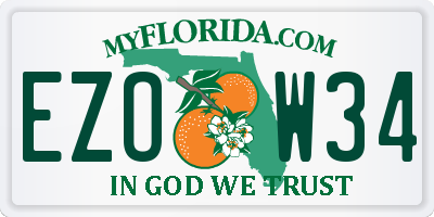 FL license plate EZOW34