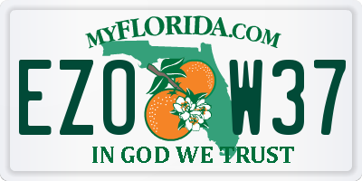 FL license plate EZOW37