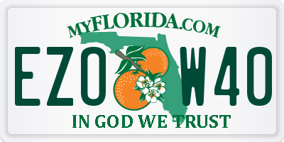 FL license plate EZOW40