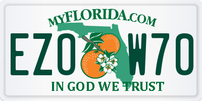 FL license plate EZOW70