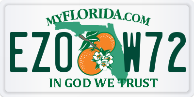 FL license plate EZOW72