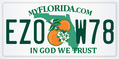 FL license plate EZOW78