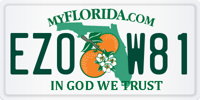 FL license plate EZOW81