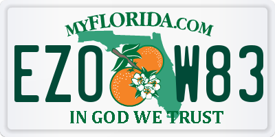 FL license plate EZOW83