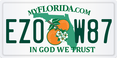 FL license plate EZOW87