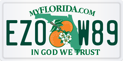 FL license plate EZOW89