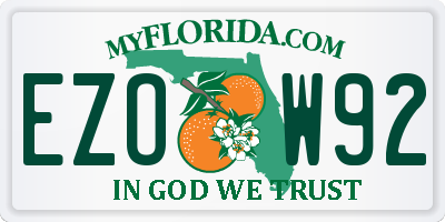 FL license plate EZOW92