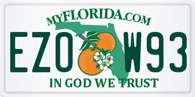 FL license plate EZOW93