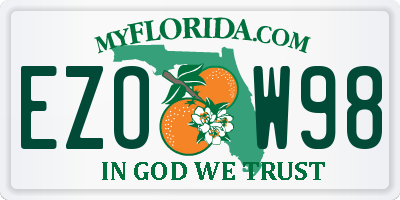 FL license plate EZOW98