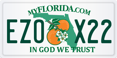 FL license plate EZOX22