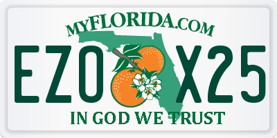 FL license plate EZOX25