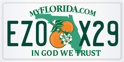 FL license plate EZOX29