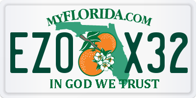 FL license plate EZOX32