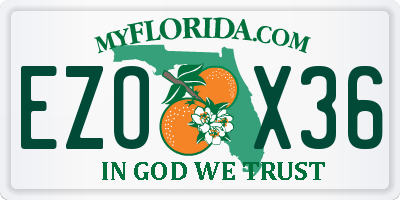 FL license plate EZOX36