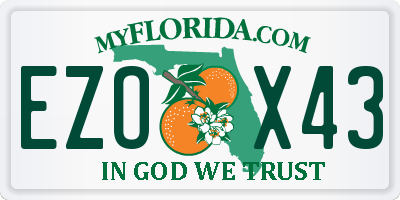 FL license plate EZOX43