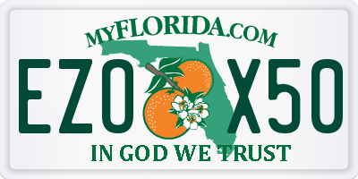 FL license plate EZOX50