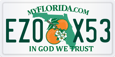 FL license plate EZOX53