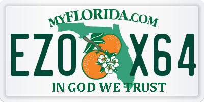 FL license plate EZOX64