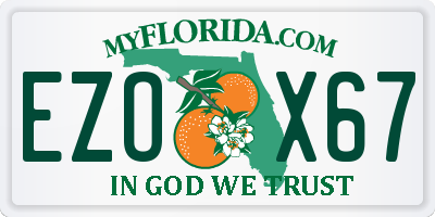 FL license plate EZOX67