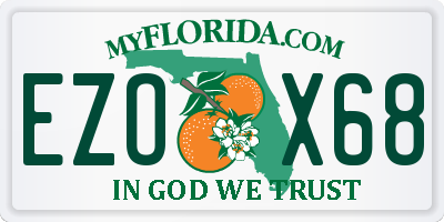 FL license plate EZOX68