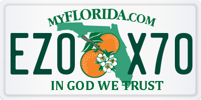 FL license plate EZOX70