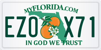 FL license plate EZOX71