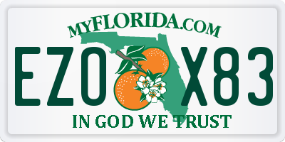 FL license plate EZOX83