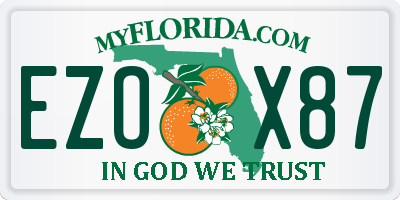 FL license plate EZOX87