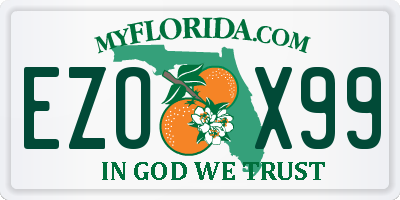 FL license plate EZOX99