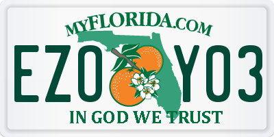 FL license plate EZOY03