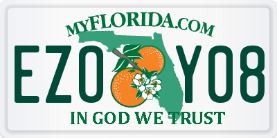 FL license plate EZOY08