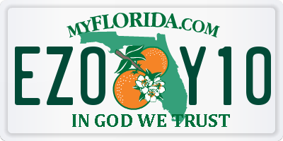 FL license plate EZOY10