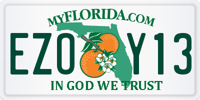 FL license plate EZOY13