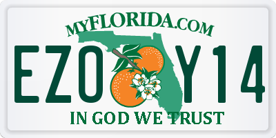 FL license plate EZOY14