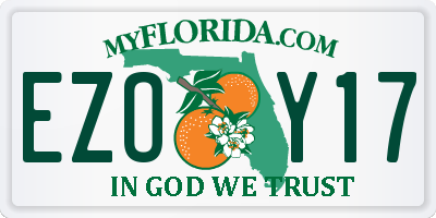 FL license plate EZOY17