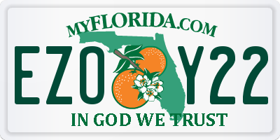 FL license plate EZOY22