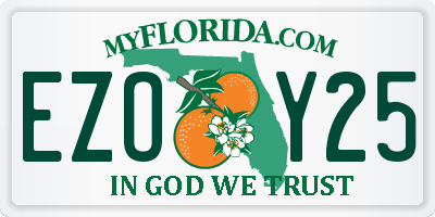 FL license plate EZOY25