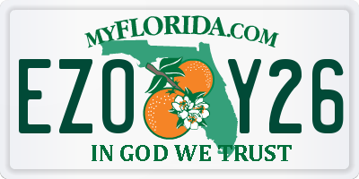 FL license plate EZOY26