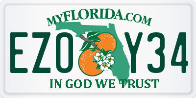 FL license plate EZOY34