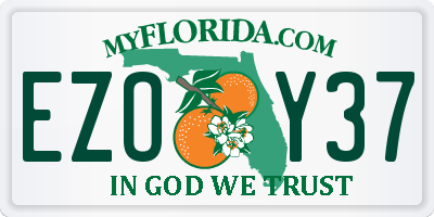 FL license plate EZOY37