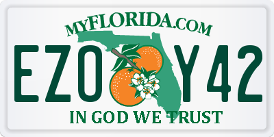 FL license plate EZOY42